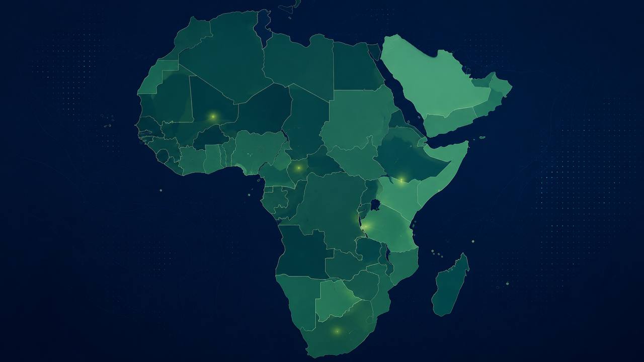 Map of Africa showing PACSDA project activity